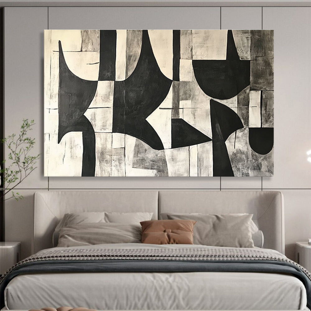 Black - White Geometric Abstract  Timeless Contrast ABS108