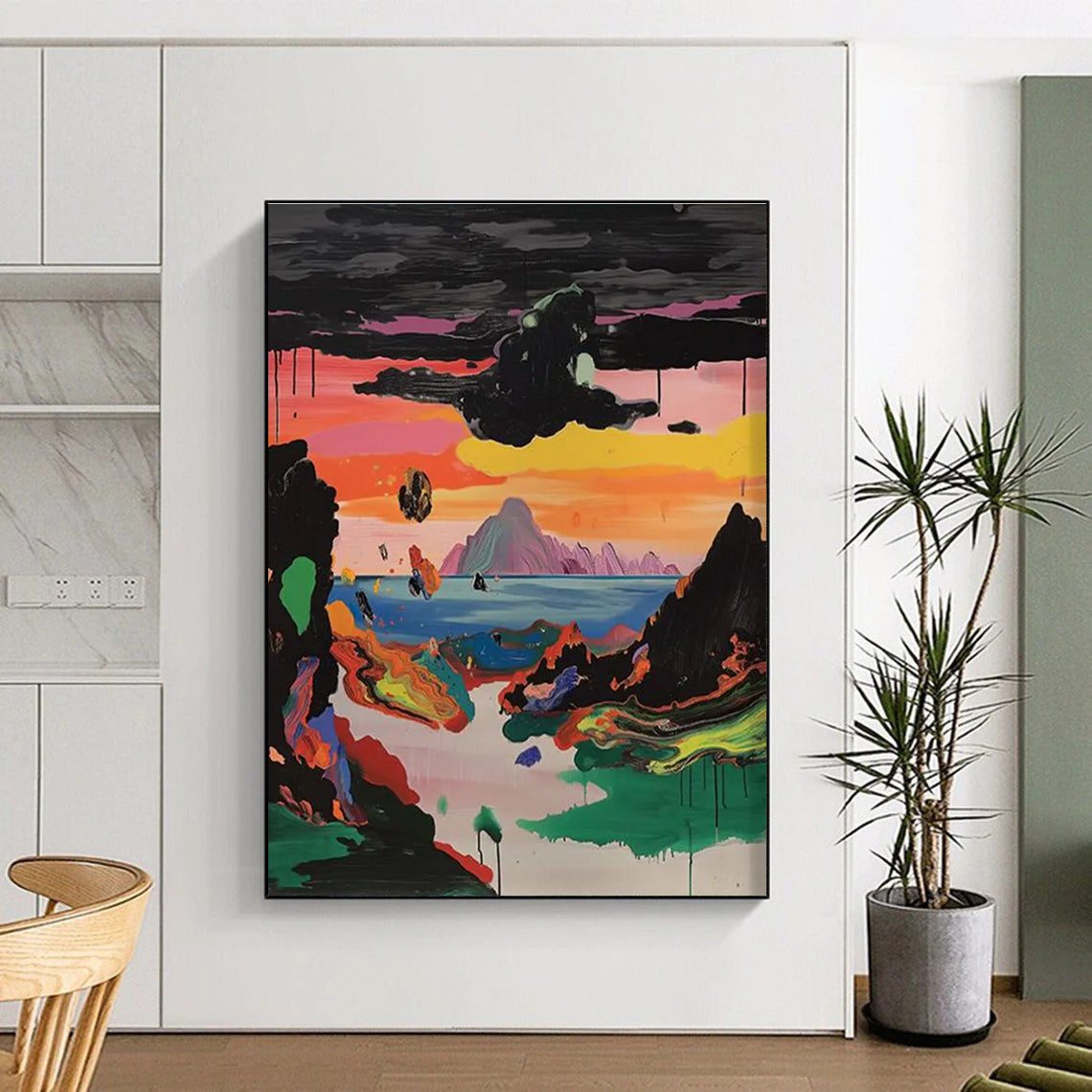 Surreal Colorful Landscape Abstract Painting for Dreamy Art Installations HENG107