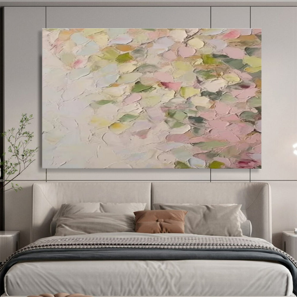 Pastel Petal Abstract Painting for Feminine Salons YHT177