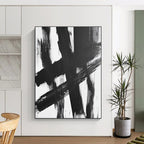 Cross - Stroke Abstract Painting with Graphic Impact WINK826