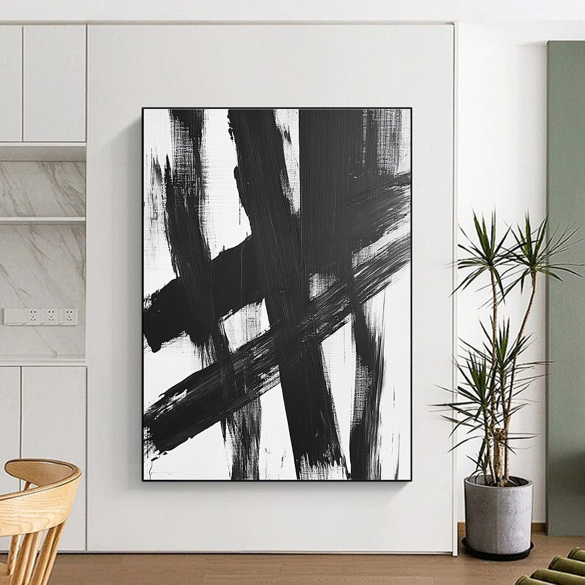 Cross - Stroke Abstract Painting with Graphic Impact WINK826
