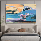 Bold Color Abstract Swirls Painting for Artistic Statements YHT007