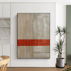 Minimalist Stripe Abstract Painting for Scandinavian - Style Interiors HENG007