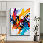 Splattered Colorful Abstract Painting with Playful Chaos WINK718