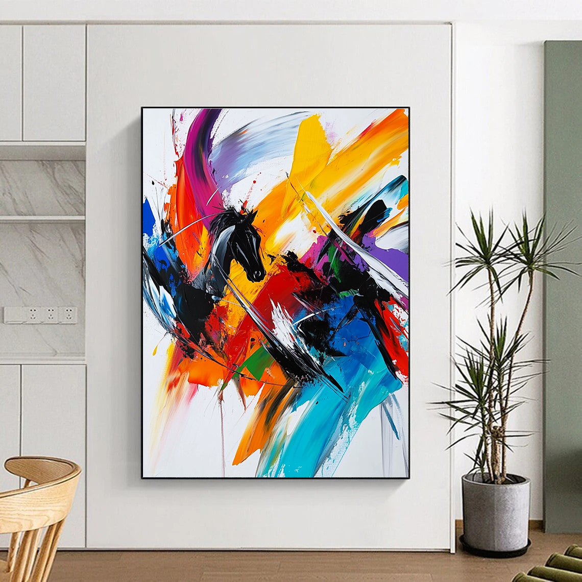 Splattered Colorful Abstract Painting with Playful Chaos WINK718