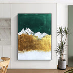 Golden Mountain Peaks - Majestic Landscape Abstract Art GAB0507