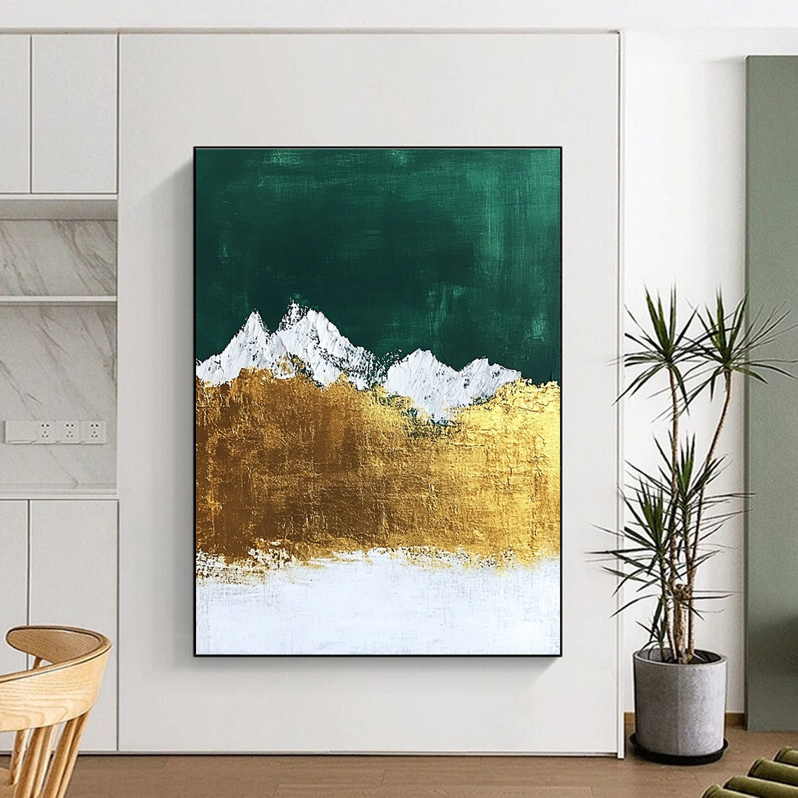 Golden Mountain Peaks - Majestic Landscape Abstract Art GAB0507