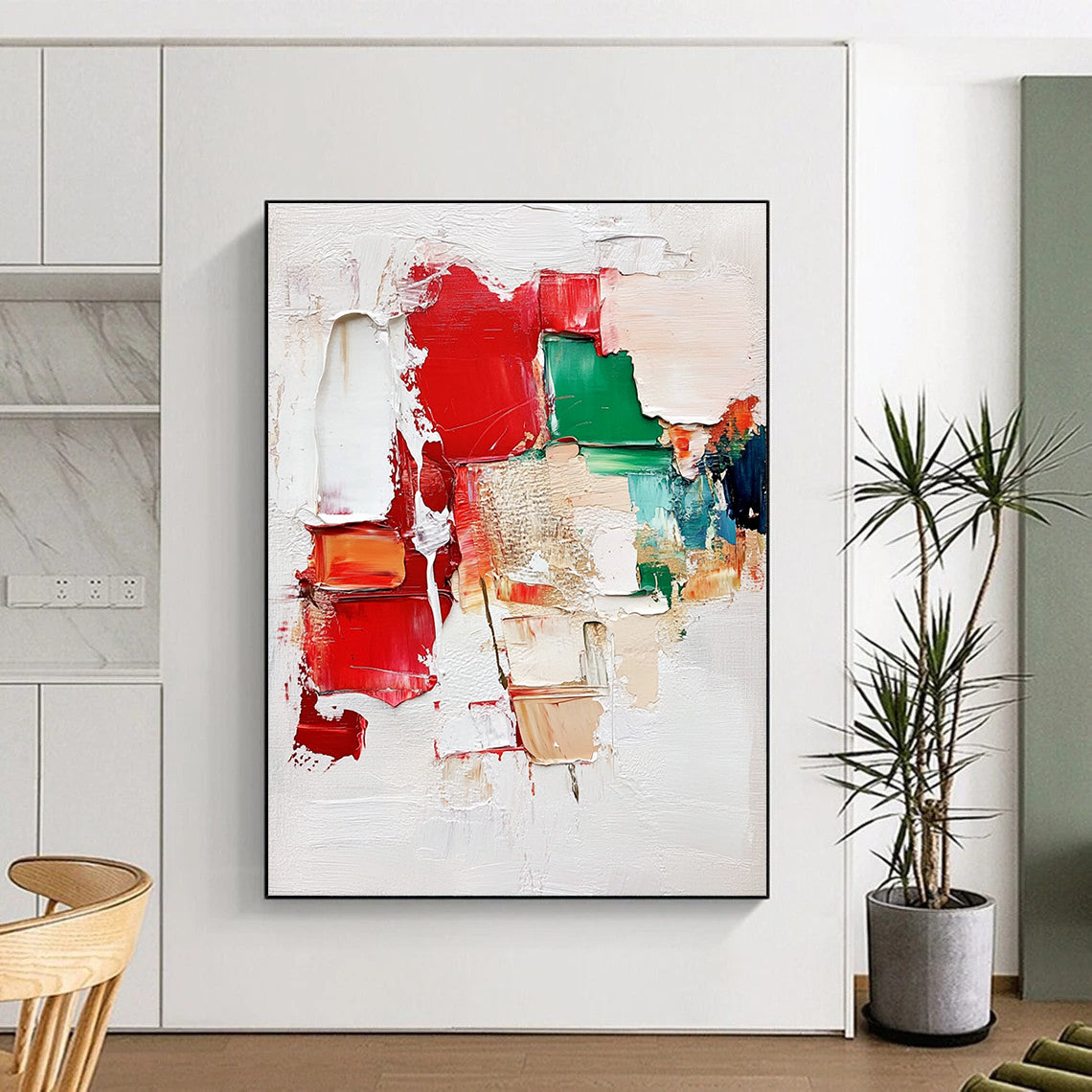 Textured Color Block Abstract Painting with Bold Simplicity WINK589