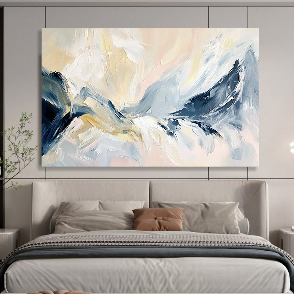 Soft Color Mountain Abstract with Gentle Brushstrokes Abstract Painting ABS358