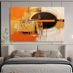 Orange - Black Abstract Painting for Bold Statements YHT104