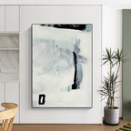 Subtle Black - White Abstract Painting for Zen - Inspired Reading Nooks HENG204