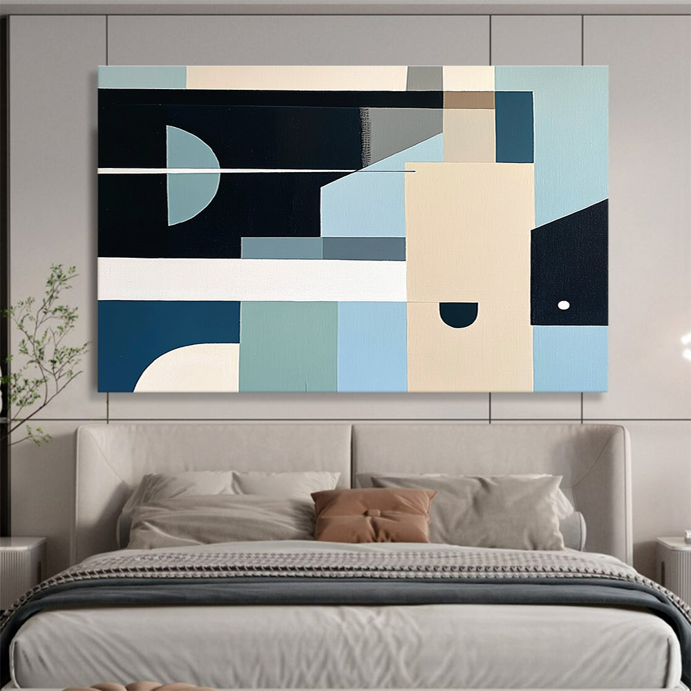 Cool - Toned Geometric Abstract  Modern Precision ABS103