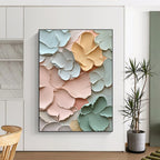 Pastel Flowers Abstract Painting with Smooth Textures GAB0006