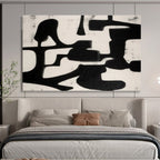 Bold Black - White Abstract Painting for Dramatic Spaces YHT062