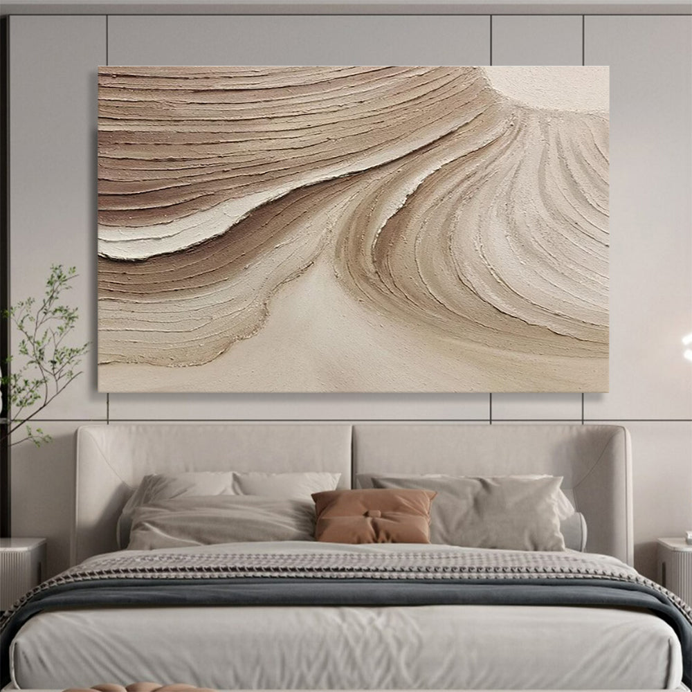Beige Textured Abstract Painting for Luxury Home Dining Rooms YHT398