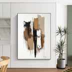 Neutral Abstract Composition Painting for Minimalist Bedrooms GAB1142
