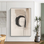 Monochrome Circular Abstract Painting for Minimalist Art Galleries GAB1212