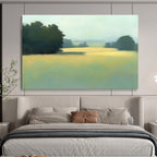 Misty Field Landscape  Soft Morning Hues ABS091