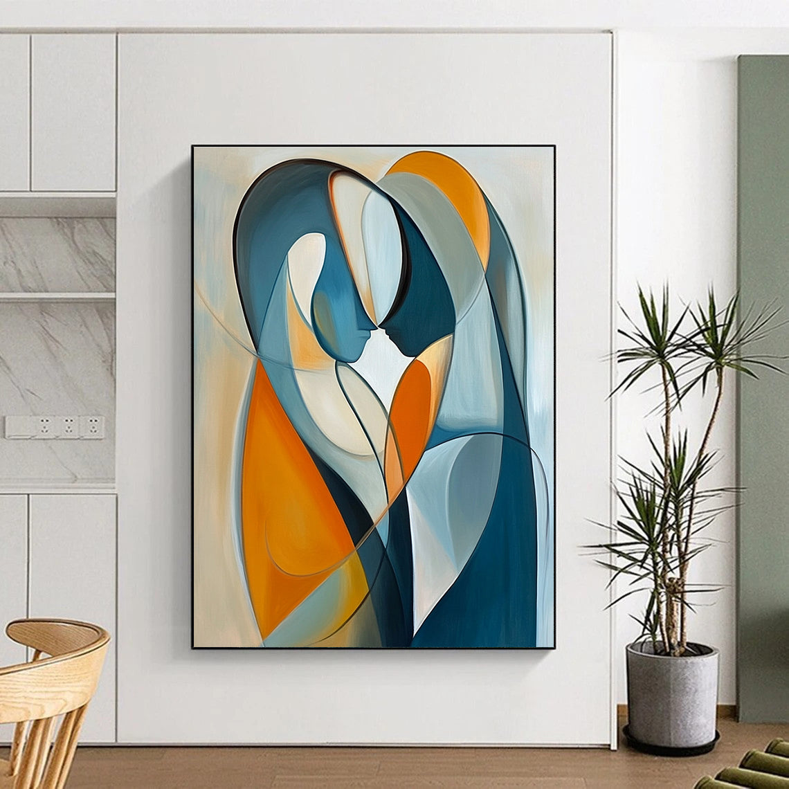 Curved Figure Abstract Painting for Romantic Restaurant Private Dining GAB1174