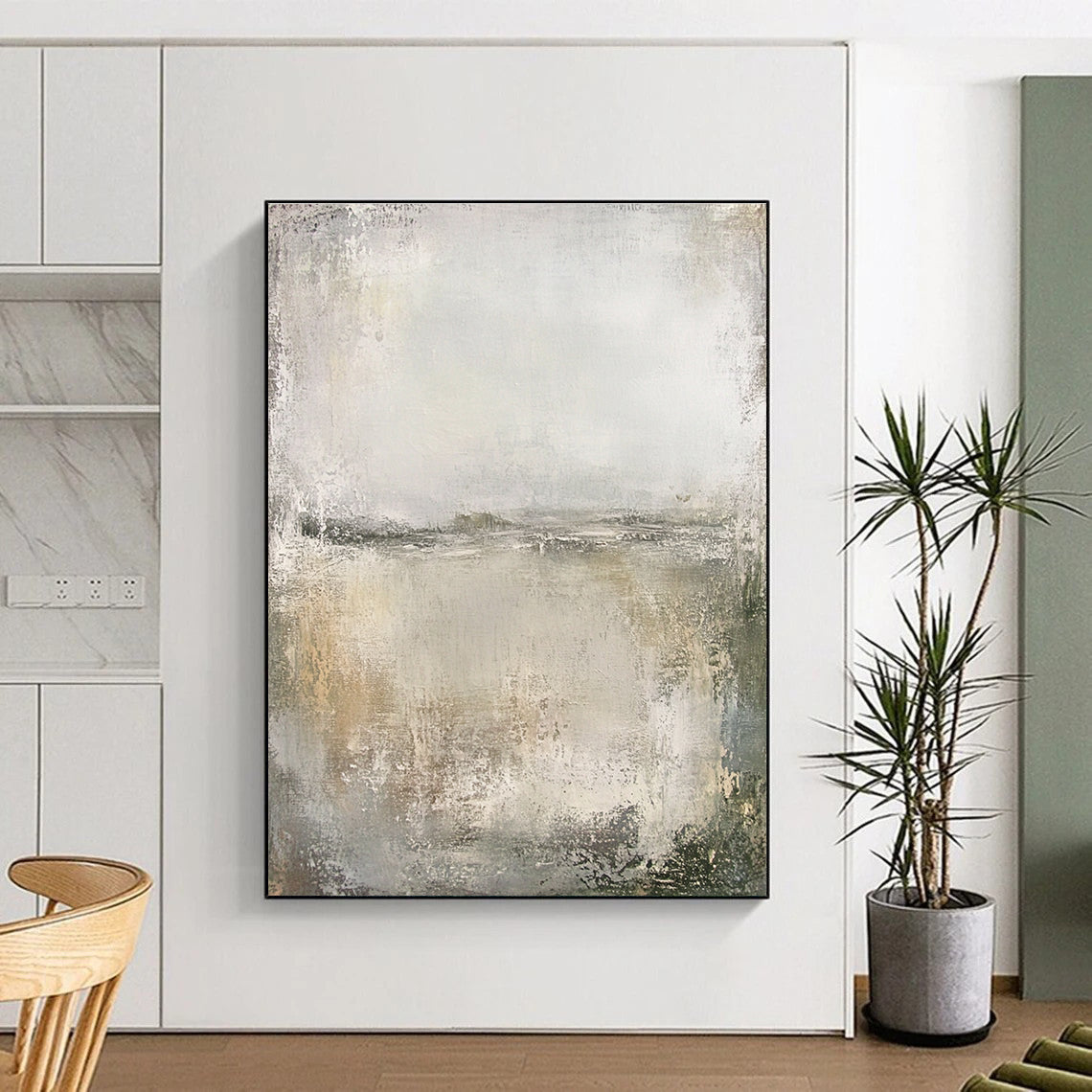 Misty Landscape Abstract - Ethereal Minimalist Abstract Painting GAB0655