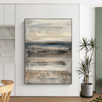 Gray and Blue Textured Layers Abstract Painting with Coastal Calm WINK285