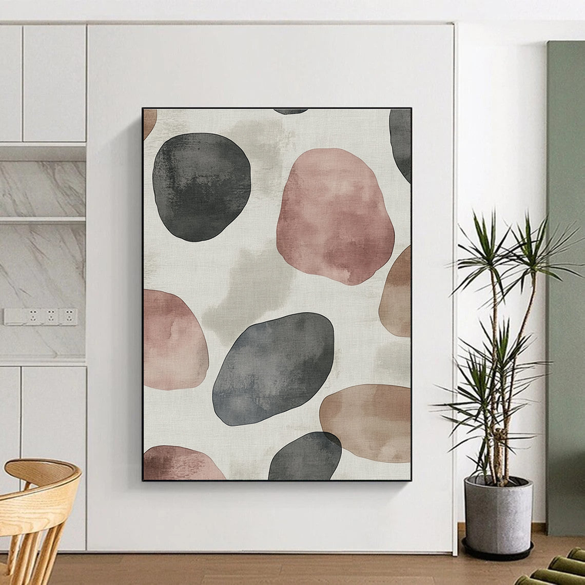 Watercolor - like Polka Dots Abstract Painting with Subtle Softness WINK261