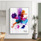 Vivid Watercolor Splatter Abstract Painting of Playful Chaos GAB0185
