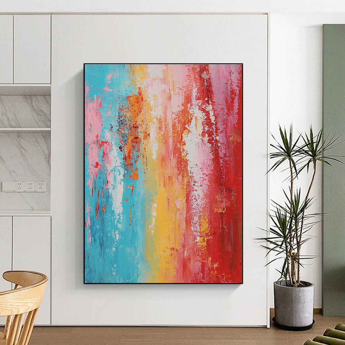 Pastel and Bright Abstract Painting with Cheerful Harmony WINK799