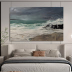 Stormy Sea Abstract Dramatic Seascape Painting for Bold Interiors YHT042