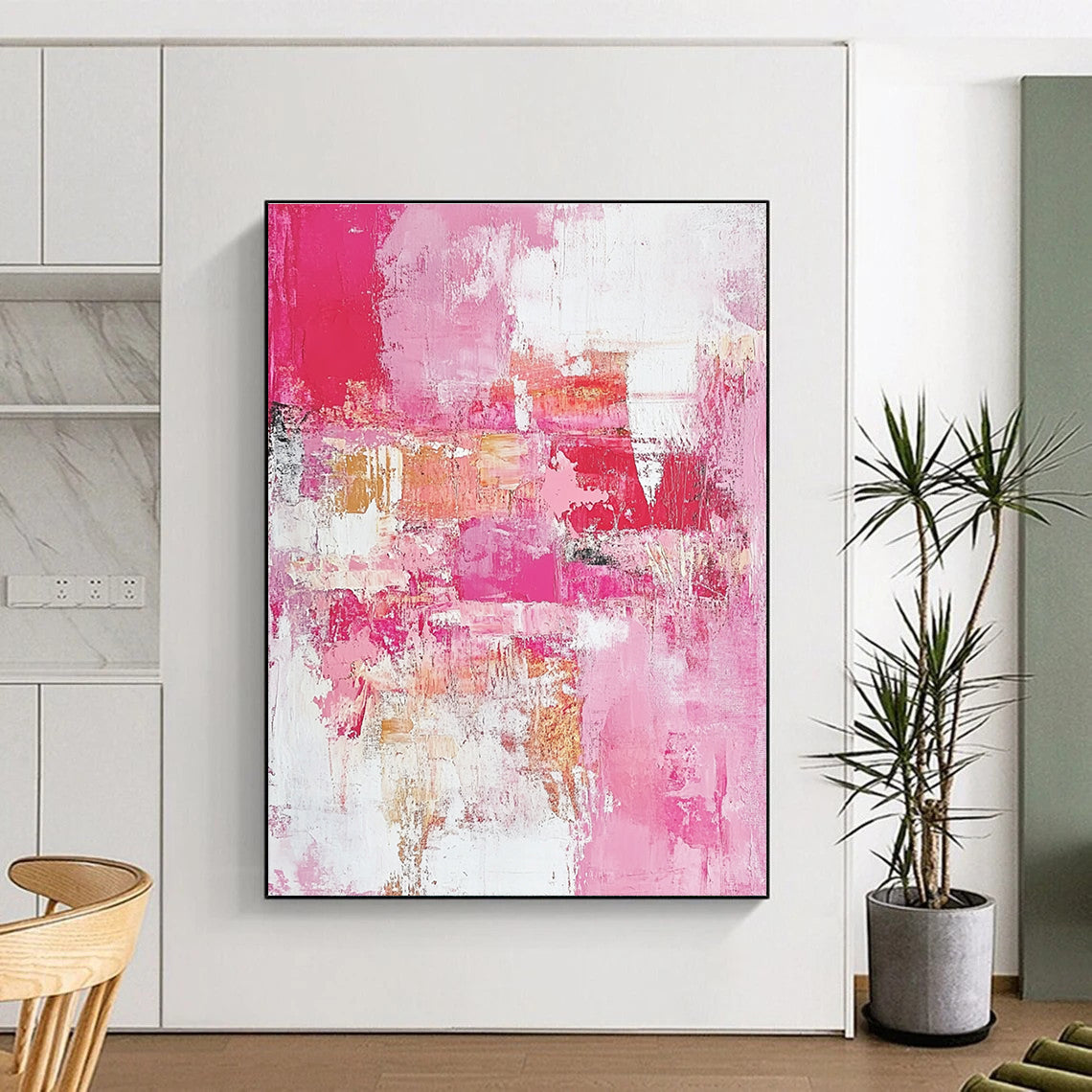 Pink Abstract Painting with Vibrant Softness WINK727