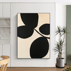 Branch with Black Leaves Abstract Painting of Graphic Botany GAB0217