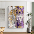 Purple - Gold - Gray Abstract Painting for Upscale Event Venues HENG134