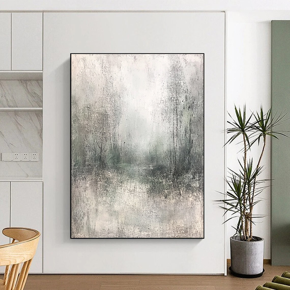 Misty Forest Landscape Abstract Painting of Ethereal Nature GAB0203