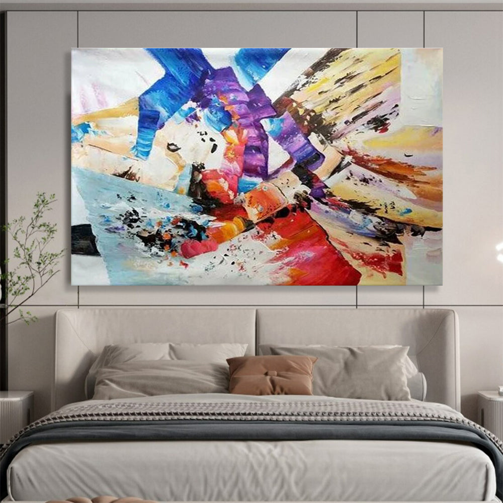 Colorful Geometric Abstract Painting for Modern Interior Design Showrooms YHT283