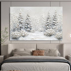 Textured Snow Forest Abstract Painting for Contemporary Art Galleries YHT422