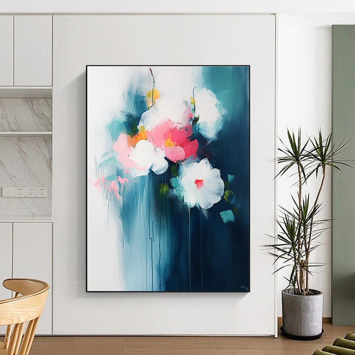 Abstract Flower Bouquet Painting for Romantic Dining Areas GAB1145