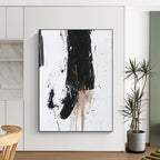 Black White Abstract Details Painting with Intricate Marks WINK638