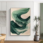 Green Wave Abstract Painting with Calming Rhythm WINK788