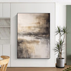 Monochromatic Abstract Landscape Abstract Painting for Nature - Inspired Studies HENG362