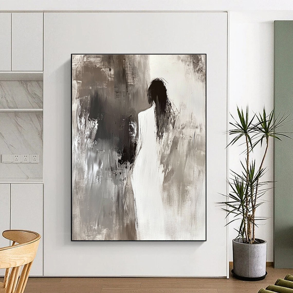 Silhouette in Gray Abstract Painting for Minimalist Studies GAB1105