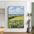 Colorful Field Landscape Expressive Abstract Painting for Countryside Lovers GAB1477