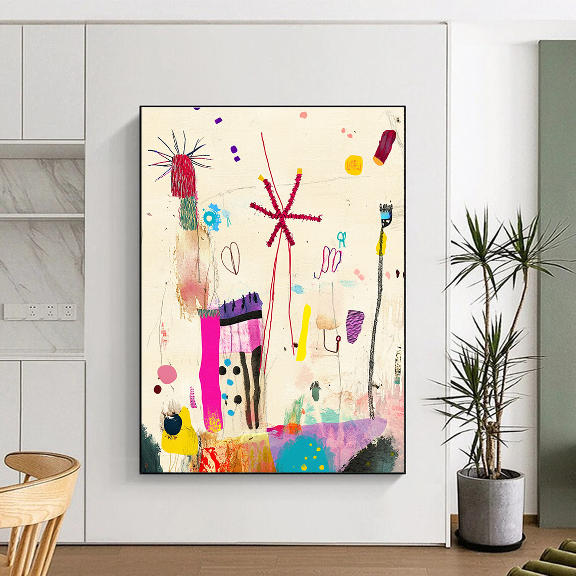 Colorful Abstract Doodles Abstract Painting for Creative Studio Break Areas GAB1363