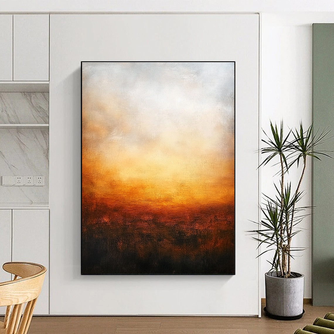 Warm Horizon Abstract Painting for Cozy - Styled Lounges GAB1064