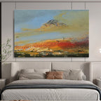 Mountain and Sky Abstract Landscape Painting for Nature - Inspired Spaces YHT038