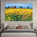 Sunflower Field Abstract Painting for Countryside Villa Living Rooms YHT461