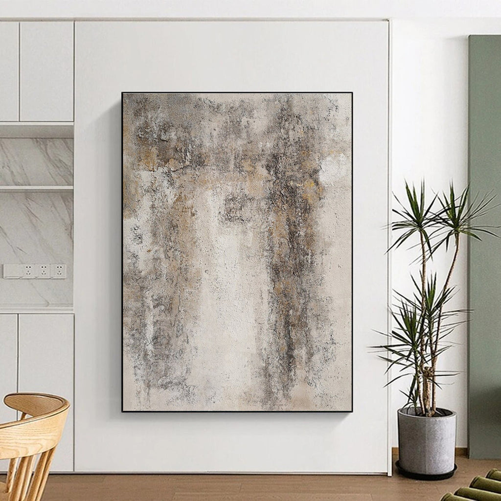 Weathered Concrete - Like Abstract in Gray and Beige Painting for Industrial - Chic Lofts HENG346