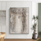 Weathered Concrete - Like Abstract in Gray and Beige Painting for Industrial - Chic Lofts HENG346
