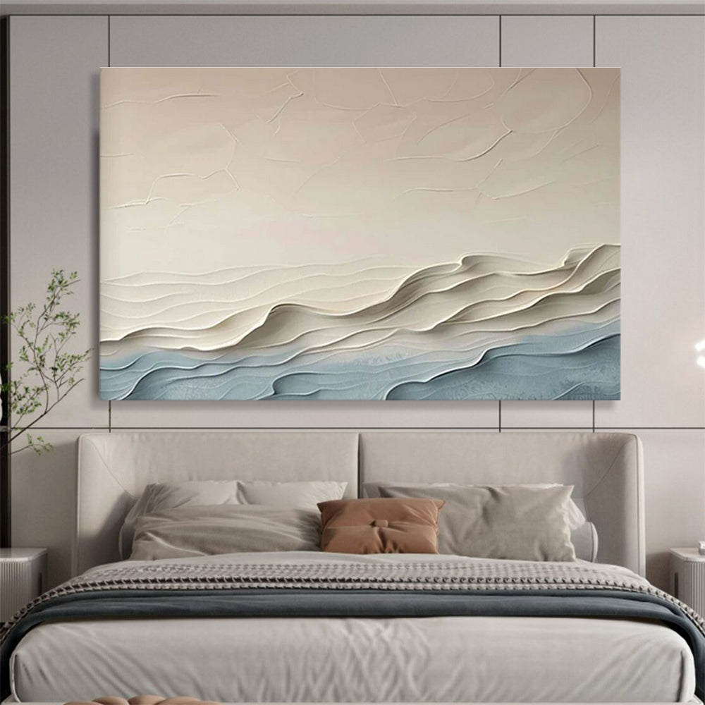 Textured Wave Abstract Painting for Modern Beach House Decor YHT253