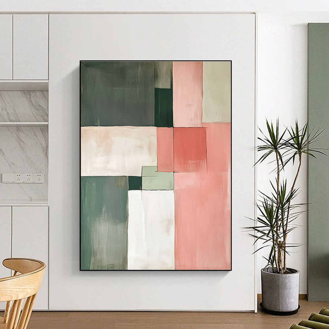 Subtle Color Blocks Abstract Painting with Calm Sophistication WINK154