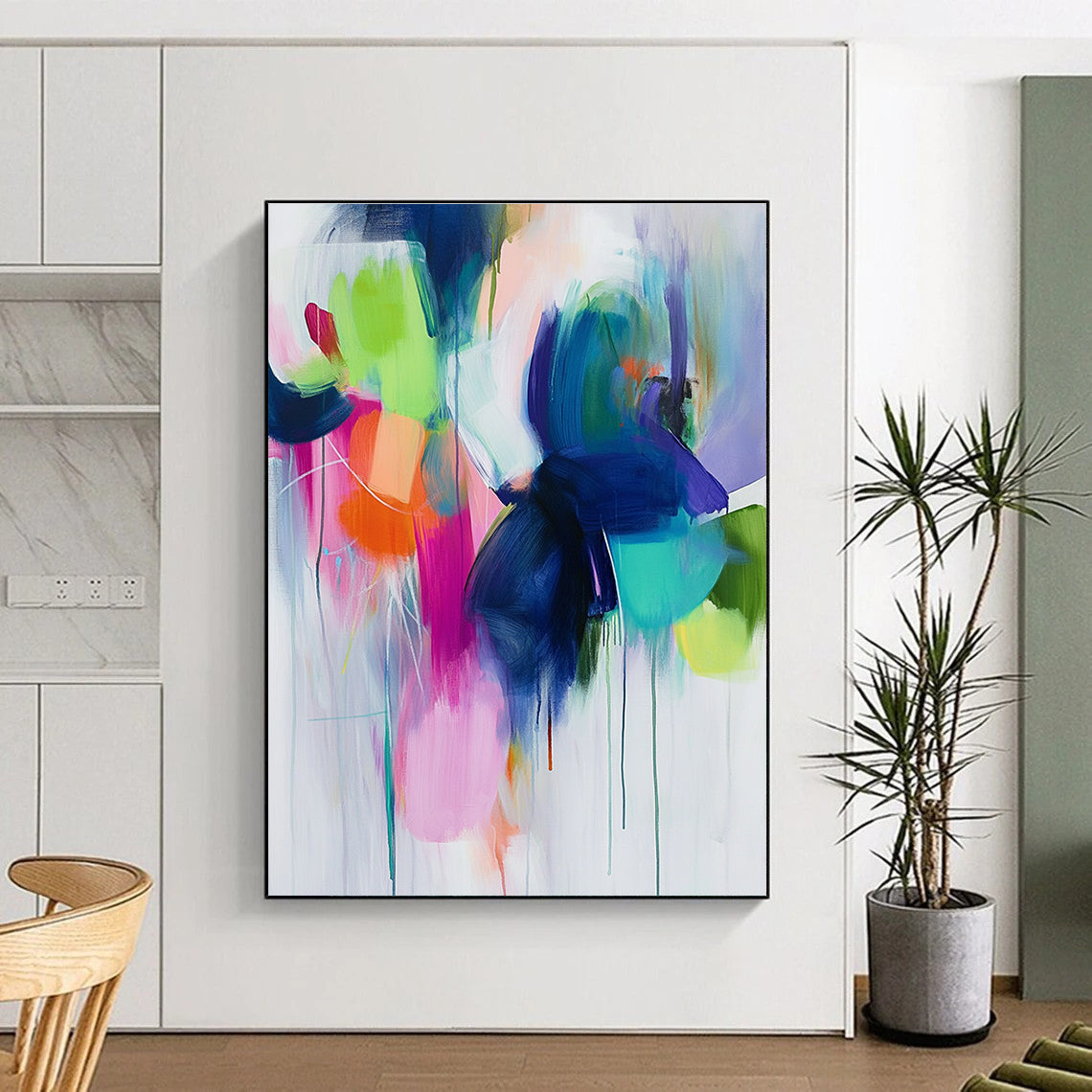 Bright Color Fusion Abstract Painting for Art - Filled Cafes GAB0842